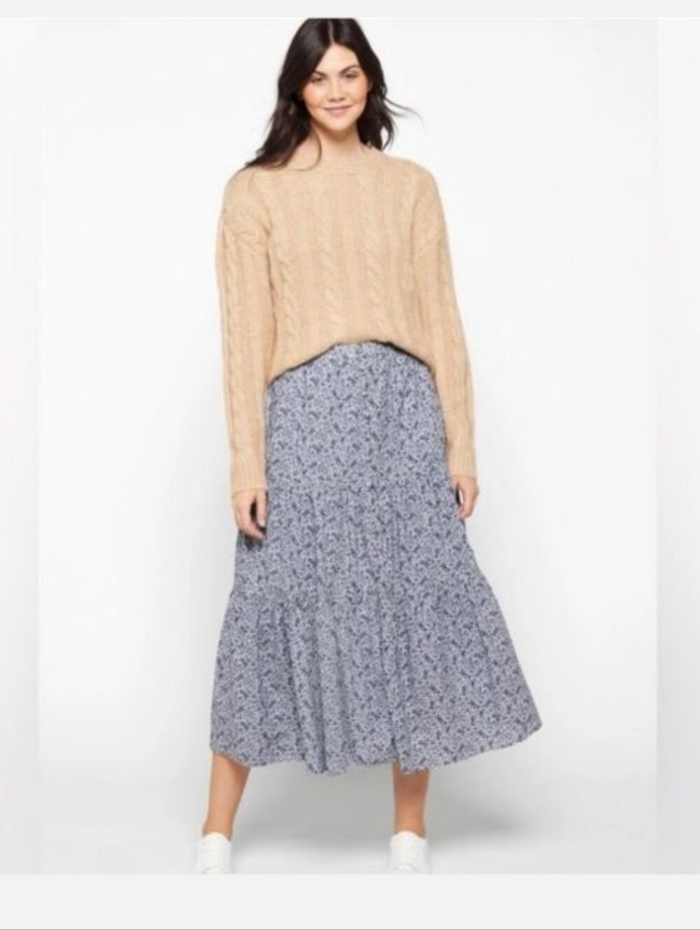 Madewell Blue Florentine Floral Skirt XL